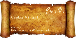 Csaby Virgil névjegykártya